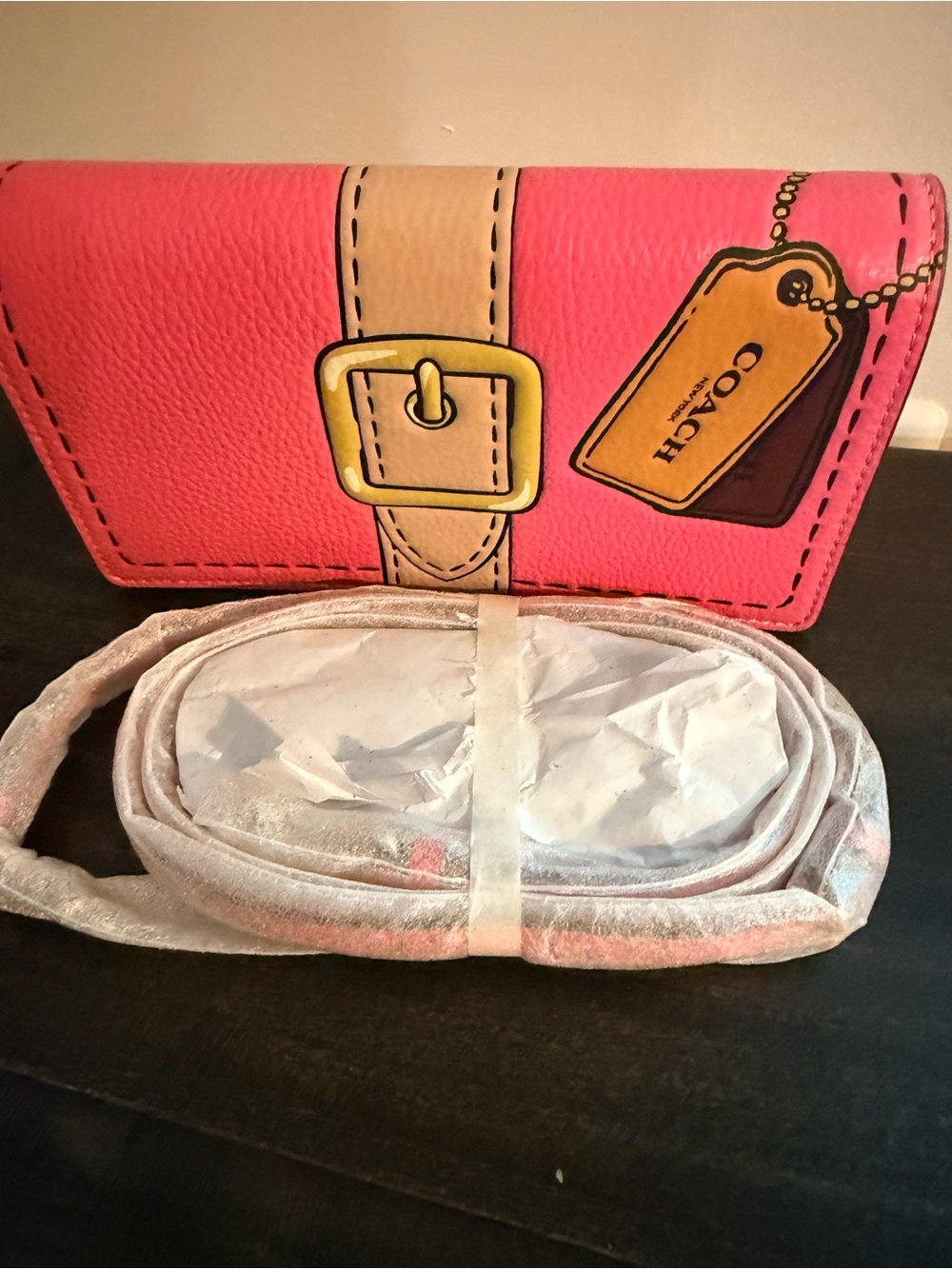 COACH Anna Foldover Clutch Crossbody with Trompe L'oeil -NWT - Picture 2 of 4